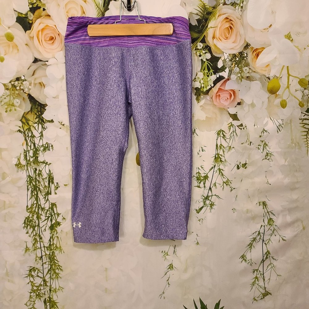 Under Armour purple striped/ marbled Capri legging
